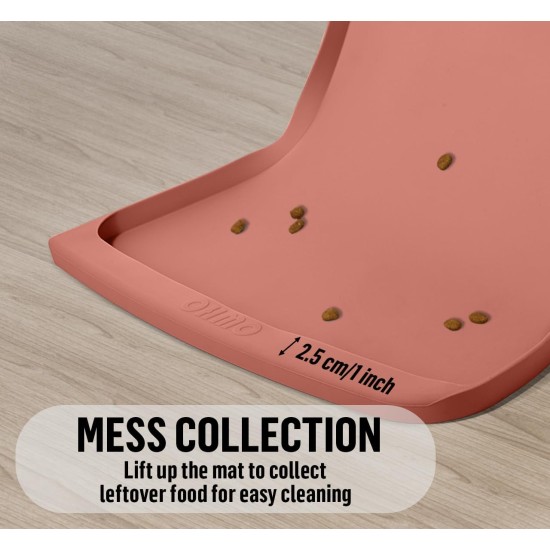 OHMO Bowl Mat for Small Dogs and Cats, Mat for Cat Bowl, Non-Slip Silicone Feeding Mat, Waterproof, Beige, 52 x 30 cm OHMO Bowl Mat for Small Dogs and Cats, Mat for Cat Bowl, Non-Slip Silicone Feeding Mat, Waterproof, Beige, 52 x 30 cm