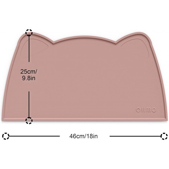 OHMO Bowl Mat for Small Dogs and Cats, Mat for Cat Bowl, Non-Slip Silicone Feeding Mat, Waterproof, Beige, 52 x 30 cm OHMO Bowl Mat for Small Dogs and Cats, Mat for Cat Bowl, Non-Slip Silicone Feeding Mat, Waterproof, Beige, 52 x 30 cm