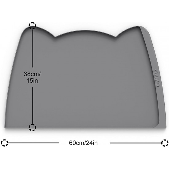OHMO Bowl Mat for Small Dogs and Cats, Mat for Cat Bowl, Non-Slip Silicone Feeding Mat, Waterproof, Beige, 52 x 30 cm OHMO Bowl Mat for Small Dogs and Cats, Mat for Cat Bowl, Non-Slip Silicone Feeding Mat, Waterproof, Beige, 52 x 30 cm