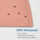OHMO Bowl Mat for Small Dogs and Cats, Mat for Cat Bowl, Non-Slip Silicone Feeding Mat, Waterproof, Beige, 52 x 30 cm
