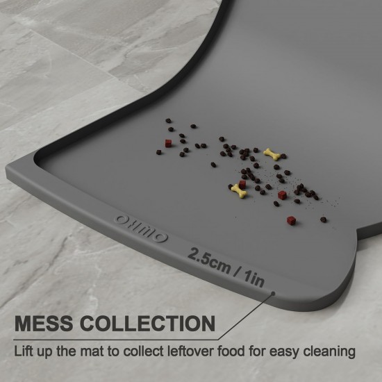 OHMO Bowl Mat for Small Dogs and Cats, Mat for Cat Bowl, Non-Slip Silicone Feeding Mat, Waterproof, Beige, 52 x 30 cm OHMO Bowl Mat for Small Dogs and Cats, Mat for Cat Bowl, Non-Slip Silicone Feeding Mat, Waterproof, Beige, 52 x 30 cm