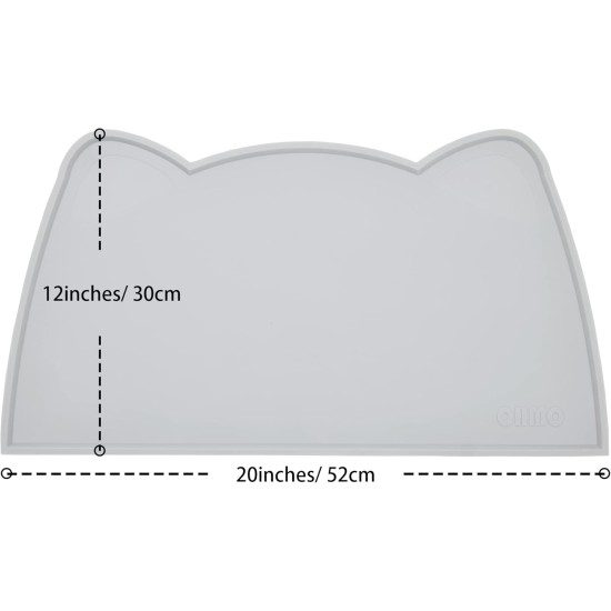 OHMO Bowl Mat for Small Dogs and Cats, Mat for Cat Bowl, Non-Slip Silicone Feeding Mat, Waterproof, Beige, 52 x 30 cm OHMO Bowl Mat for Small Dogs and Cats, Mat for Cat Bowl, Non-Slip Silicone Feeding Mat, Waterproof, Beige, 52 x 30 cm