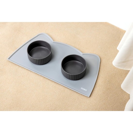 OHMO Bowl Mat for Small Dogs and Cats, Mat for Cat Bowl, Non-Slip Silicone Feeding Mat, Waterproof, Beige, 52 x 30 cm OHMO Bowl Mat for Small Dogs and Cats, Mat for Cat Bowl, Non-Slip Silicone Feeding Mat, Waterproof, Beige, 52 x 30 cm