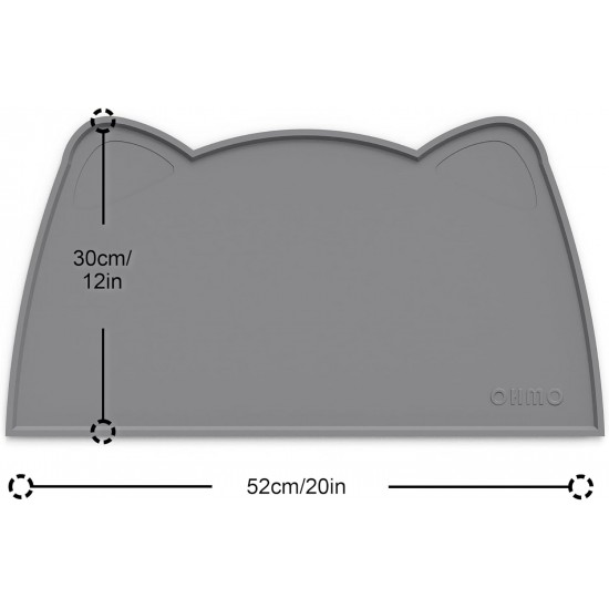 OHMO Bowl Mat for Small Dogs and Cats, Mat for Cat Bowl, Non-Slip Silicone Feeding Mat, Waterproof, Beige, 52 x 30 cm OHMO Bowl Mat for Small Dogs and Cats, Mat for Cat Bowl, Non-Slip Silicone Feeding Mat, Waterproof, Beige, 52 x 30 cm