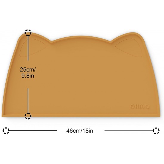 OHMO Bowl Mat for Small Dogs and Cats, Mat for Cat Bowl, Non-Slip Silicone Feeding Mat, Waterproof, Beige, 52 x 30 cm OHMO Bowl Mat for Small Dogs and Cats, Mat for Cat Bowl, Non-Slip Silicone Feeding Mat, Waterproof, Beige, 52 x 30 cm
