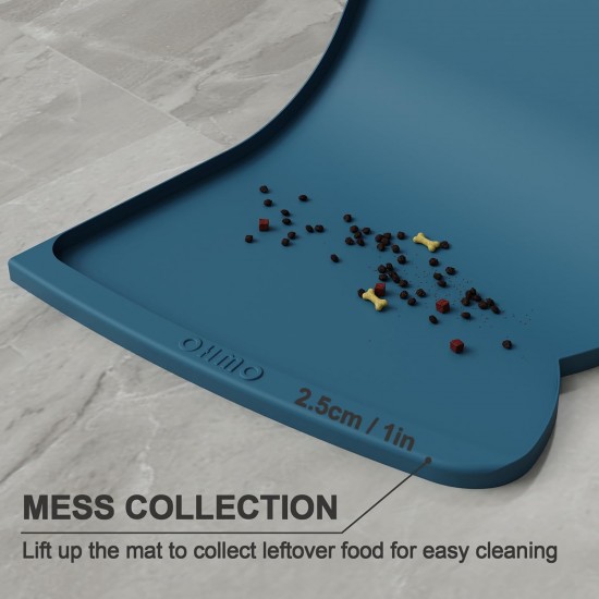 OHMO Bowl Mat for Small Dogs and Cats, Mat for Cat Bowl, Non-Slip Silicone Feeding Mat, Waterproof, Beige, 52 x 30 cm OHMO Bowl Mat for Small Dogs and Cats, Mat for Cat Bowl, Non-Slip Silicone Feeding Mat, Waterproof, Beige, 52 x 30 cm