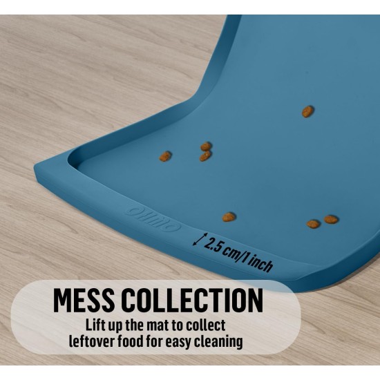 OHMO Bowl Mat for Small Dogs and Cats, Mat for Cat Bowl, Non-Slip Silicone Feeding Mat, Waterproof, Beige, 52 x 30 cm OHMO Bowl Mat for Small Dogs and Cats, Mat for Cat Bowl, Non-Slip Silicone Feeding Mat, Waterproof, Beige, 52 x 30 cm