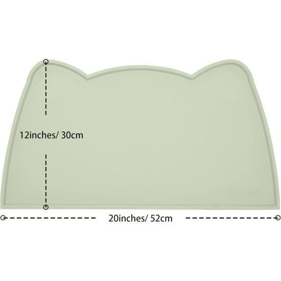 OHMO Bowl Mat for Small Dogs and Cats, Mat for Cat Bowl, Non-Slip Silicone Feeding Mat, Waterproof, Beige, 52 x 30 cm OHMO Bowl Mat for Small Dogs and Cats, Mat for Cat Bowl, Non-Slip Silicone Feeding Mat, Waterproof, Beige, 52 x 30 cm