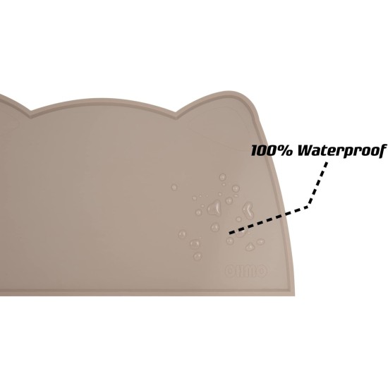 OHMO Bowl Mat for Small Dogs and Cats, Mat for Cat Bowl, Non-Slip Silicone Feeding Mat, Waterproof, Beige, 52 x 30 cm OHMO Bowl Mat for Small Dogs and Cats, Mat for Cat Bowl, Non-Slip Silicone Feeding Mat, Waterproof, Beige, 52 x 30 cm