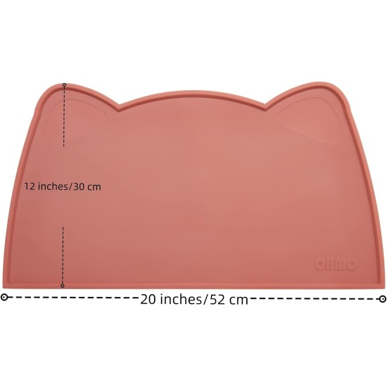 OHMO Bowl Mat for Small Dogs and Cats, Mat for Cat Bowl, Non-Slip Silicone Feeding Mat, Waterproof, Beige, 52 x 30 cm OHMO Bowl Mat for Small Dogs and Cats, Mat for Cat Bowl, Non-Slip Silicone Feeding Mat, Waterproof, Beige, 52 x 30 cm