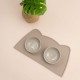 OHMO Bowl Mat for Small Dogs and Cats, Mat for Cat Bowl, Non-Slip Silicone Feeding Mat, Waterproof, Beige, 52 x 30 cm