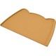 OHMO Bowl Mat for Small Dogs and Cats, Mat for Cat Bowl, Non-Slip Silicone Feeding Mat, Waterproof, Beige, 52 x 30 cm