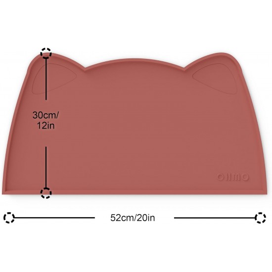 OHMO Bowl Mat for Small Dogs and Cats, Mat for Cat Bowl, Non-Slip Silicone Feeding Mat, Waterproof, Beige, 52 x 30 cm OHMO Bowl Mat for Small Dogs and Cats, Mat for Cat Bowl, Non-Slip Silicone Feeding Mat, Waterproof, Beige, 52 x 30 cm