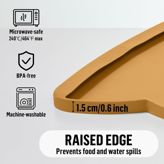 OHMO Bowl Mat for Small Dogs and Cats, Mat for Cat Bowl, Non-Slip Silicone Feeding Mat, Waterproof, Beige, 52 x 30 cm OHMO Bowl Mat for Small Dogs and Cats, Mat for Cat Bowl, Non-Slip Silicone Feeding Mat, Waterproof, Beige, 52 x 30 cm