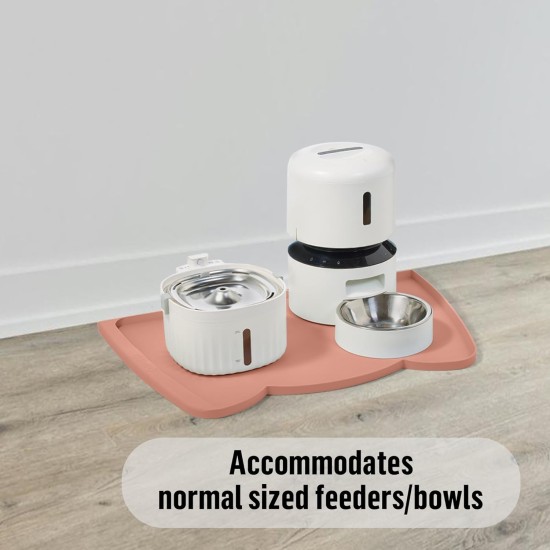 OHMO Bowl Mat for Small Dogs and Cats, Mat for Cat Bowl, Non-Slip Silicone Feeding Mat, Waterproof, Beige, 52 x 30 cm OHMO Bowl Mat for Small Dogs and Cats, Mat for Cat Bowl, Non-Slip Silicone Feeding Mat, Waterproof, Beige, 52 x 30 cm