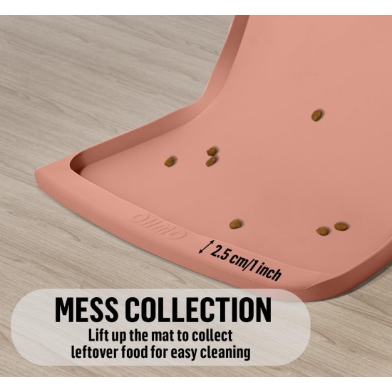 OHMO Bowl Mat for Small Dogs and Cats, Mat for Cat Bowl, Non-Slip Silicone Feeding Mat, Waterproof, Beige, 52 x 30 cm OHMO Bowl Mat for Small Dogs and Cats, Mat for Cat Bowl, Non-Slip Silicone Feeding Mat, Waterproof, Beige, 52 x 30 cm