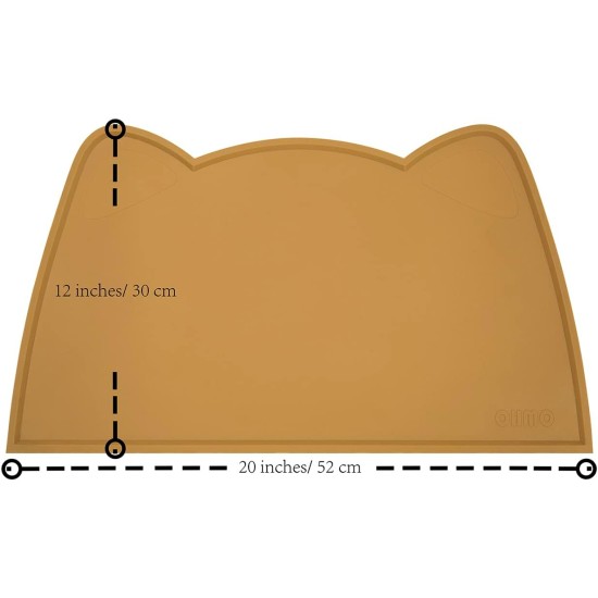 OHMO Bowl Mat for Small Dogs and Cats, Mat for Cat Bowl, Non-Slip Silicone Feeding Mat, Waterproof, Beige, 52 x 30 cm OHMO Bowl Mat for Small Dogs and Cats, Mat for Cat Bowl, Non-Slip Silicone Feeding Mat, Waterproof, Beige, 52 x 30 cm