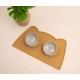 OHMO Bowl Mat for Small Dogs and Cats, Mat for Cat Bowl, Non-Slip Silicone Feeding Mat, Waterproof, Beige, 52 x 30 cm