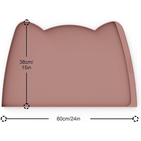 OHMO Bowl Mat for Small Dogs and Cats, Mat for Cat Bowl, Non-Slip Silicone Feeding Mat, Waterproof, Beige, 52 x 30 cm OHMO Bowl Mat for Small Dogs and Cats, Mat for Cat Bowl, Non-Slip Silicone Feeding Mat, Waterproof, Beige, 52 x 30 cm