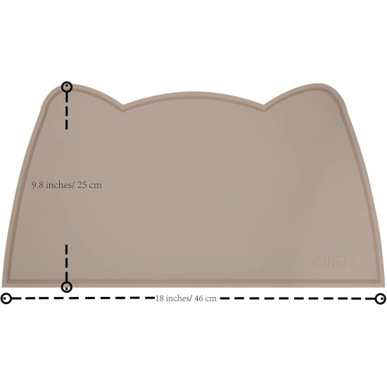OHMO Bowl Mat for Small Dogs and Cats, Mat for Cat Bowl, Non-Slip Silicone Feeding Mat, Waterproof, Beige, 52 x 30 cm OHMO Bowl Mat for Small Dogs and Cats, Mat for Cat Bowl, Non-Slip Silicone Feeding Mat, Waterproof, Beige, 52 x 30 cm