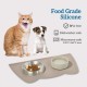 OHMO Bowl Mat for Small Dogs and Cats, Mat for Cat Bowl, Non-Slip Silicone Feeding Mat, Waterproof, Beige, 52 x 30 cm