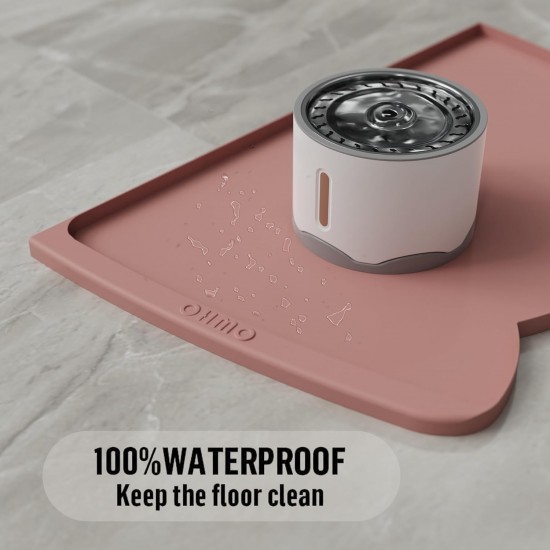 OHMO Bowl Mat for Small Dogs and Cats, Mat for Cat Bowl, Non-Slip Silicone Feeding Mat, Waterproof, Beige, 52 x 30 cm OHMO Bowl Mat for Small Dogs and Cats, Mat for Cat Bowl, Non-Slip Silicone Feeding Mat, Waterproof, Beige, 52 x 30 cm