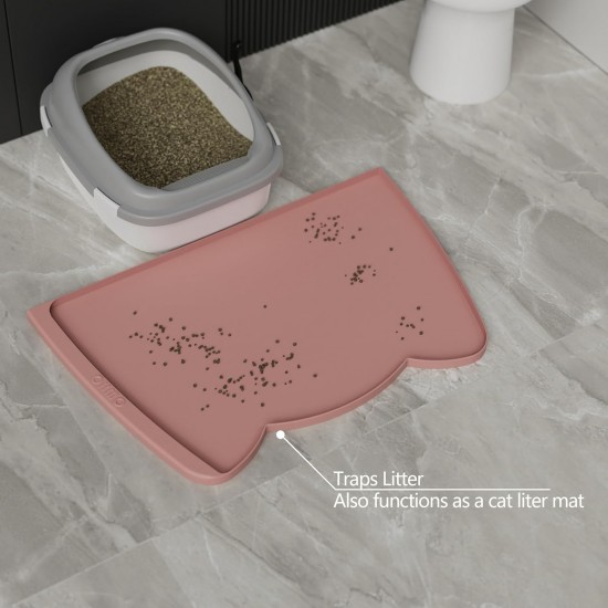 OHMO Bowl Mat for Small Dogs and Cats, Mat for Cat Bowl, Non-Slip Silicone Feeding Mat, Waterproof, Beige, 52 x 30 cm OHMO Bowl Mat for Small Dogs and Cats, Mat for Cat Bowl, Non-Slip Silicone Feeding Mat, Waterproof, Beige, 52 x 30 cm