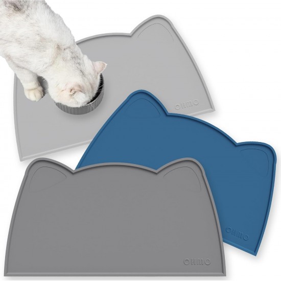 OHMO Bowl Mat for Small Dogs and Cats, Mat for Cat Bowl, Non-Slip Silicone Feeding Mat, Waterproof, Beige, 52 x 30 cm OHMO Bowl Mat for Small Dogs and Cats, Mat for Cat Bowl, Non-Slip Silicone Feeding Mat, Waterproof, Beige, 52 x 30 cm