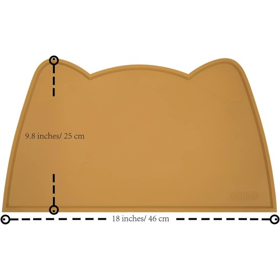 OHMO Bowl Mat for Small Dogs and Cats, Mat for Cat Bowl, Non-Slip Silicone Feeding Mat, Waterproof, Beige, 52 x 30 cm OHMO Bowl Mat for Small Dogs and Cats, Mat for Cat Bowl, Non-Slip Silicone Feeding Mat, Waterproof, Beige, 52 x 30 cm