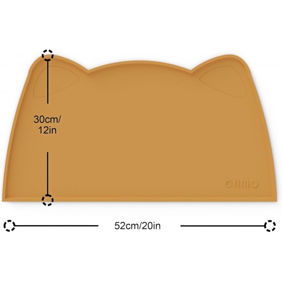 OHMO Bowl Mat for Small Dogs and Cats, Mat for Cat Bowl, Non-Slip Silicone Feeding Mat, Waterproof, Beige, 52 x 30 cm OHMO Bowl Mat for Small Dogs and Cats, Mat for Cat Bowl, Non-Slip Silicone Feeding Mat, Waterproof, Beige, 52 x 30 cm
