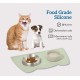 OHMO Bowl Mat for Small Dogs and Cats, Mat for Cat Bowl, Non-Slip Silicone Feeding Mat, Waterproof, Beige, 52 x 30 cm