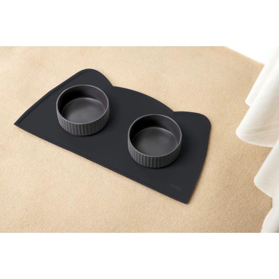 OHMO Bowl Mat for Small Dogs and Cats, Mat for Cat Bowl, Non-Slip Silicone Feeding Mat, Waterproof, Beige, 52 x 30 cm OHMO Bowl Mat for Small Dogs and Cats, Mat for Cat Bowl, Non-Slip Silicone Feeding Mat, Waterproof, Beige, 52 x 30 cm