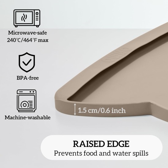 OHMO Bowl Mat for Small Dogs and Cats, Mat for Cat Bowl, Non-Slip Silicone Feeding Mat, Waterproof, Beige, 52 x 30 cm OHMO Bowl Mat for Small Dogs and Cats, Mat for Cat Bowl, Non-Slip Silicone Feeding Mat, Waterproof, Beige, 52 x 30 cm