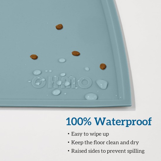 OHMO Bowl Mat for Small Dogs and Cats, Mat for Cat Bowl, Non-Slip Silicone Feeding Mat, Waterproof, Beige, 52 x 30 cm OHMO Bowl Mat for Small Dogs and Cats, Mat for Cat Bowl, Non-Slip Silicone Feeding Mat, Waterproof, Beige, 52 x 30 cm