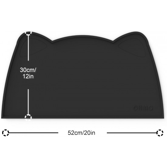 OHMO Bowl Mat for Small Dogs and Cats, Mat for Cat Bowl, Non-Slip Silicone Feeding Mat, Waterproof, Beige, 52 x 30 cm OHMO Bowl Mat for Small Dogs and Cats, Mat for Cat Bowl, Non-Slip Silicone Feeding Mat, Waterproof, Beige, 52 x 30 cm