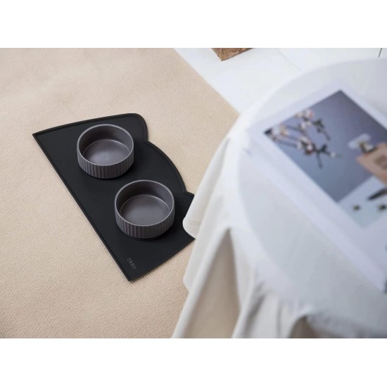 OHMO Bowl Mat for Small Dogs and Cats, Mat for Cat Bowl, Non-Slip Silicone Feeding Mat, Waterproof, Beige, 52 x 30 cm OHMO Bowl Mat for Small Dogs and Cats, Mat for Cat Bowl, Non-Slip Silicone Feeding Mat, Waterproof, Beige, 52 x 30 cm