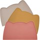 OHMO Bowl Mat for Small Dogs and Cats, Mat for Cat Bowl, Non-Slip Silicone Feeding Mat, Waterproof, Beige, 52 x 30 cm