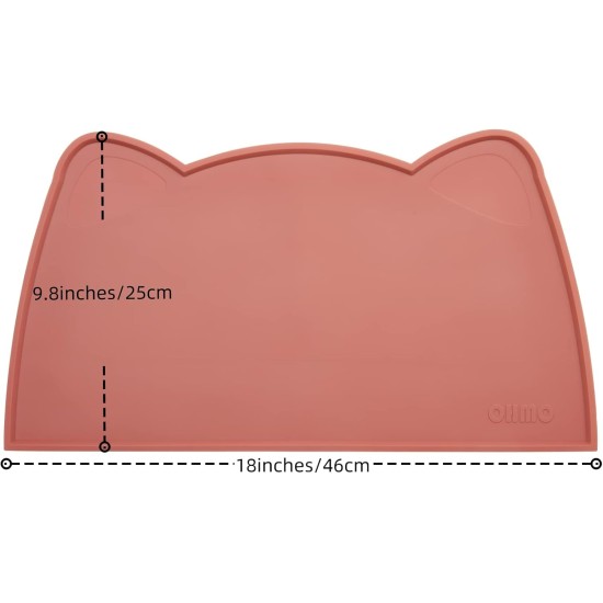 OHMO Bowl Mat for Small Dogs and Cats, Mat for Cat Bowl, Non-Slip Silicone Feeding Mat, Waterproof, Beige, 52 x 30 cm OHMO Bowl Mat for Small Dogs and Cats, Mat for Cat Bowl, Non-Slip Silicone Feeding Mat, Waterproof, Beige, 52 x 30 cm