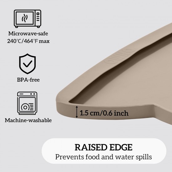 OHMO Bowl Mat for Small Dogs and Cats, Mat for Cat Bowl, Non-Slip Silicone Feeding Mat, Waterproof, Beige, 52 x 30 cm OHMO Bowl Mat for Small Dogs and Cats, Mat for Cat Bowl, Non-Slip Silicone Feeding Mat, Waterproof, Beige, 52 x 30 cm