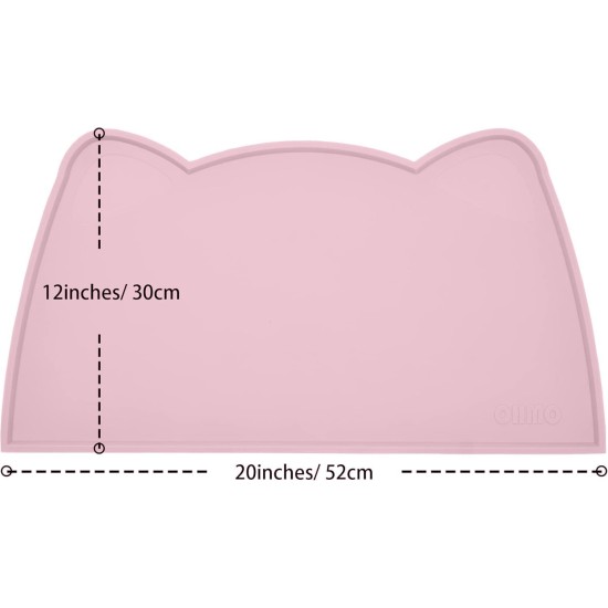 OHMO Bowl Mat for Small Dogs and Cats, Mat for Cat Bowl, Non-Slip Silicone Feeding Mat, Waterproof, Beige, 52 x 30 cm OHMO Bowl Mat for Small Dogs and Cats, Mat for Cat Bowl, Non-Slip Silicone Feeding Mat, Waterproof, Beige, 52 x 30 cm