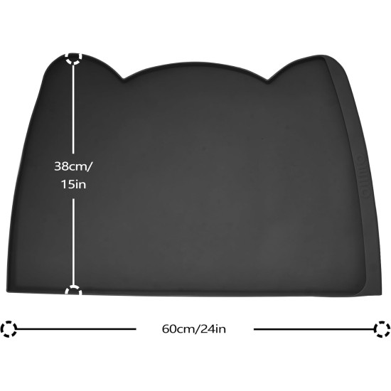 OHMO Bowl Mat for Small Dogs and Cats, Mat for Cat Bowl, Non-Slip Silicone Feeding Mat, Waterproof, Beige, 52 x 30 cm OHMO Bowl Mat for Small Dogs and Cats, Mat for Cat Bowl, Non-Slip Silicone Feeding Mat, Waterproof, Beige, 52 x 30 cm
