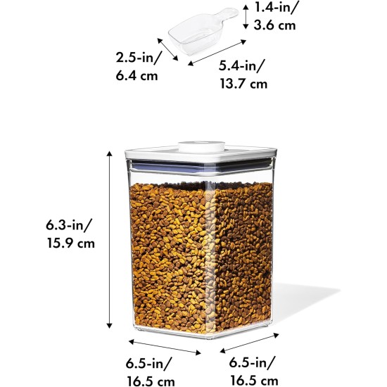 OXO Good Grips Pet Pop Container - 2.6L, Ideal for up to 3lb Dog Food or 2lb Cat Food, Airtight Storage Container for Dog and Cat Food, BPA Free OXO Good Grips Pet Pop Container - 2.6L, Ideal for up to 3lb Dog Food or 2lb Cat Food, Airtight Storage Container for Dog and Cat Food, BPA Free