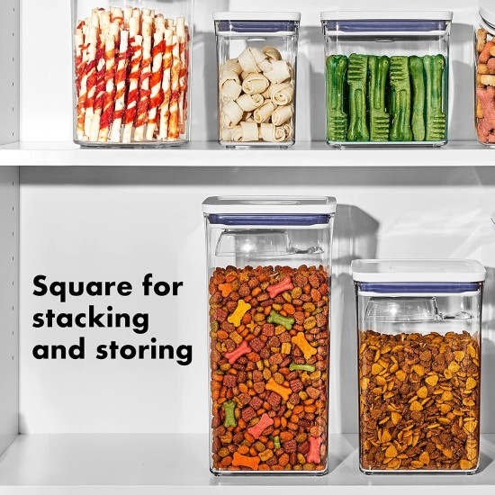 OXO Good Grips Pet Pop Container - 2.6L, Ideal for up to 3lb Dog Food or 2lb Cat Food, Airtight Storage Container for Dog and Cat Food, BPA Free OXO Good Grips Pet Pop Container - 2.6L, Ideal for up to 3lb Dog Food or 2lb Cat Food, Airtight Storage Container for Dog and Cat Food, BPA Free