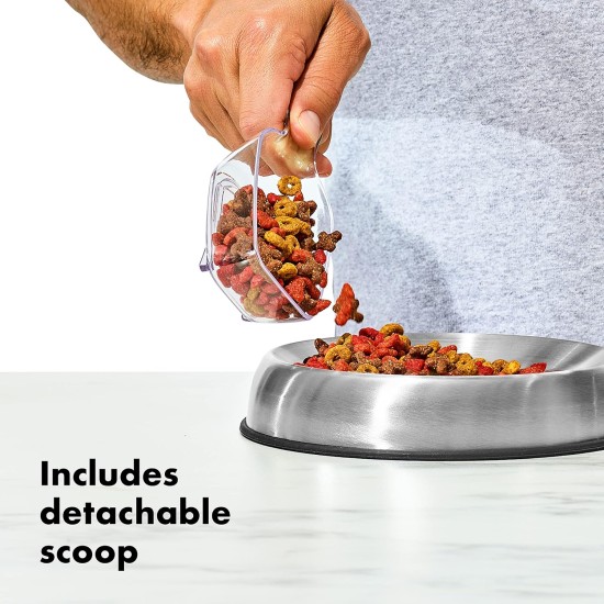 OXO Good Grips Pet Pop Container - 2.6L, Ideal for up to 3lb Dog Food or 2lb Cat Food, Airtight Storage Container for Dog and Cat Food, BPA Free OXO Good Grips Pet Pop Container - 2.6L, Ideal for up to 3lb Dog Food or 2lb Cat Food, Airtight Storage Container for Dog and Cat Food, BPA Free
