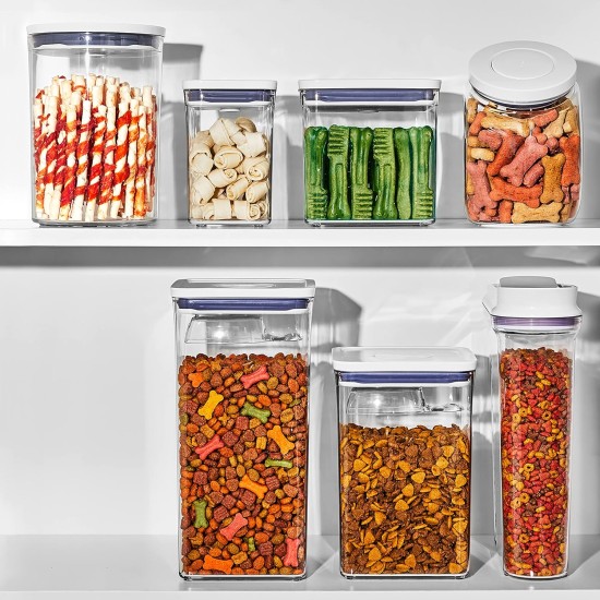 OXO Good Grips Pet Pop Container - 2.6L, Ideal for up to 3lb Dog Food or 2lb Cat Food, Airtight Storage Container for Dog and Cat Food, BPA Free OXO Good Grips Pet Pop Container - 2.6L, Ideal for up to 3lb Dog Food or 2lb Cat Food, Airtight Storage Container for Dog and Cat Food, BPA Free