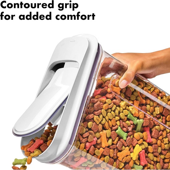 OXO Good Grips Pet Pop Container - 2.6L, Ideal for up to 3lb Dog Food or 2lb Cat Food, Airtight Storage Container for Dog and Cat Food, BPA Free OXO Good Grips Pet Pop Container - 2.6L, Ideal for up to 3lb Dog Food or 2lb Cat Food, Airtight Storage Container for Dog and Cat Food, BPA Free