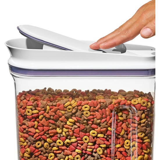 OXO Good Grips Pet Pop Container - 2.6L, Ideal for up to 3lb Dog Food or 2lb Cat Food, Airtight Storage Container for Dog and Cat Food, BPA Free OXO Good Grips Pet Pop Container - 2.6L, Ideal for up to 3lb Dog Food or 2lb Cat Food, Airtight Storage Container for Dog and Cat Food, BPA Free