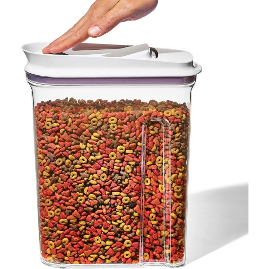 OXO Good Grips Pet Pop Container - 2.6L, Ideal for up to 3lb Dog Food or 2lb Cat Food, Airtight Storage Container for Dog and Cat Food, BPA Free OXO Good Grips Pet Pop Container - 2.6L, Ideal for up to 3lb Dog Food or 2lb Cat Food, Airtight Storage Container for Dog and Cat Food, BPA Free