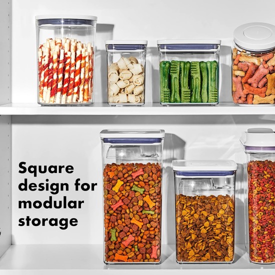 OXO Good Grips Pet Pop Container - 2.6L, Ideal for up to 3lb Dog Food or 2lb Cat Food, Airtight Storage Container for Dog and Cat Food, BPA Free OXO Good Grips Pet Pop Container - 2.6L, Ideal for up to 3lb Dog Food or 2lb Cat Food, Airtight Storage Container for Dog and Cat Food, BPA Free