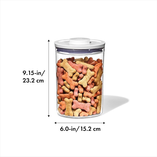 OXO Good Grips Pet Pop Container - 2.6L, Ideal for up to 3lb Dog Food or 2lb Cat Food, Airtight Storage Container for Dog and Cat Food, BPA Free OXO Good Grips Pet Pop Container - 2.6L, Ideal for up to 3lb Dog Food or 2lb Cat Food, Airtight Storage Container for Dog and Cat Food, BPA Free